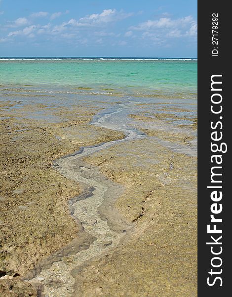 View of the East China see with coral reef.