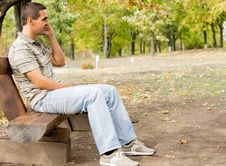 Man Chatting On His Mobile Phone Stock Images Man Chatting On His Mobile Phone Stock Images