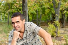 Thoughtful Man With Chin On Hand Stock Images Thoughtful Man With Chin On Hand Stock Images