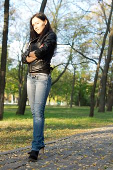 Trendy Young Woman In The Country Stock Images