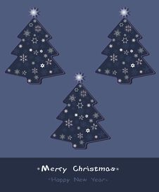 Set Of Stylized Fir Trees. Royalty Free Stock Photos Set Of Stylized Fir Trees. Royalty Free Stock Photos