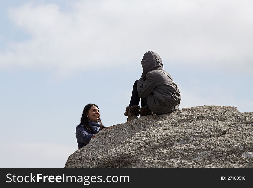 People Admiring Landscape