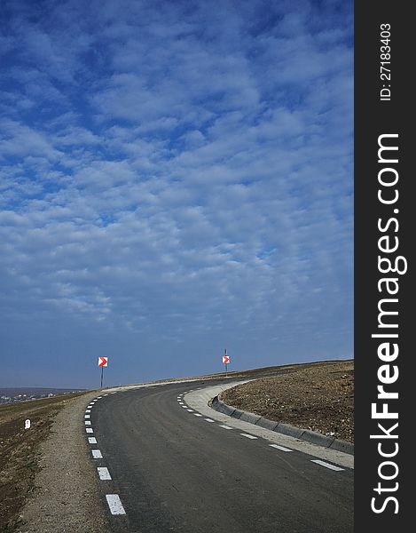 Modern road against blue sky. Modern road against blue sky