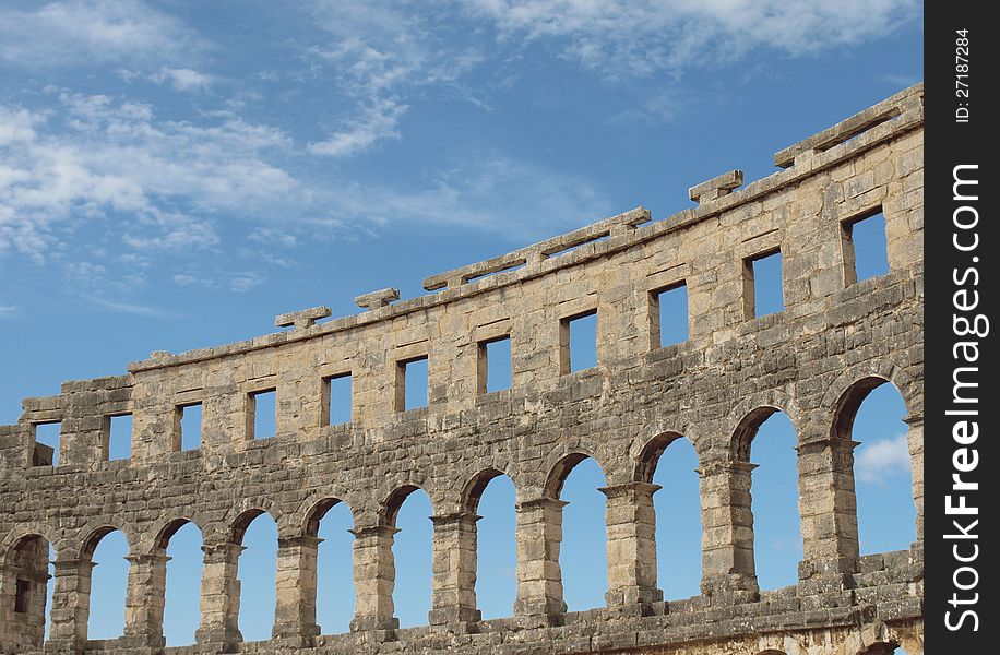 A piece of old roman arena. A piece of old roman arena