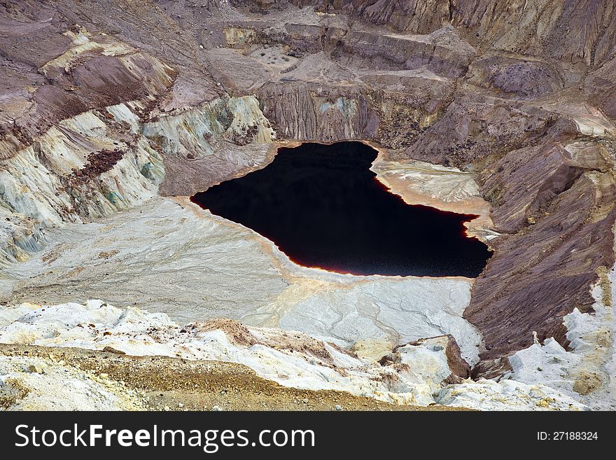 Bottom of the Lavender Open Pit Copper Mine. Bottom of the Lavender Open Pit Copper Mine