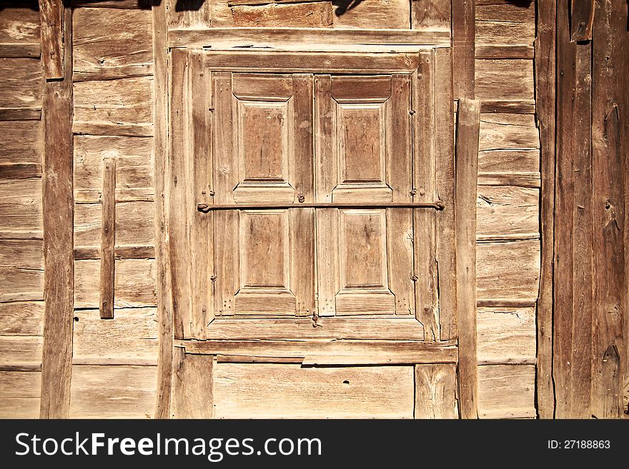 Fragment of an old wooden house. Fragment of an old wooden house.