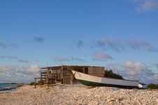 Shack On Beach With Boat Royalty Free Stock Images Shack On Beach With Boat Royalty Free Stock Images