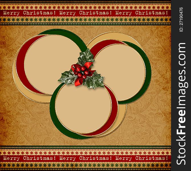 Vintage Christmas background with frames