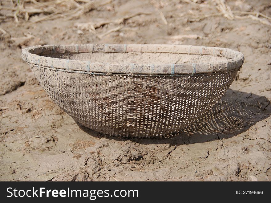 Bamboo basket for trapping fish. Bamboo basket for trapping fish