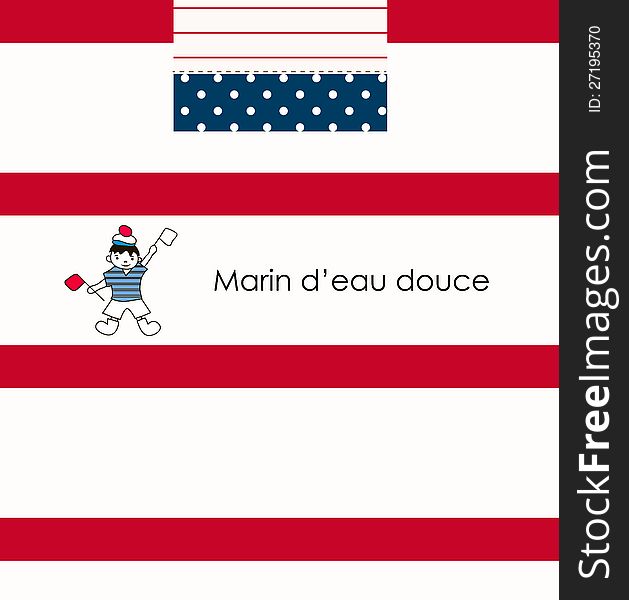 Young sailor with flags for you design. Young sailor with flags for you design