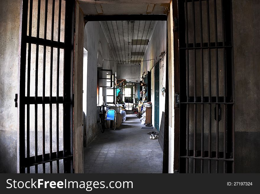 Corridor in an old abandoned building