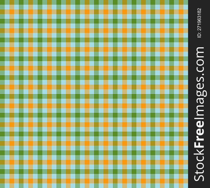 Orange and green gingham backgrounds for tablecloth, skirt, napkin, paper