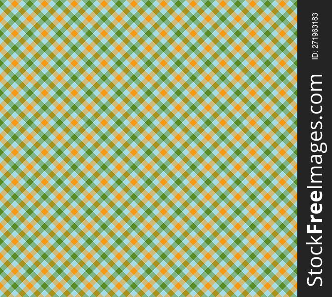 Orange and green gingham backgrounds for tablecloth, skirt, napkin, paper