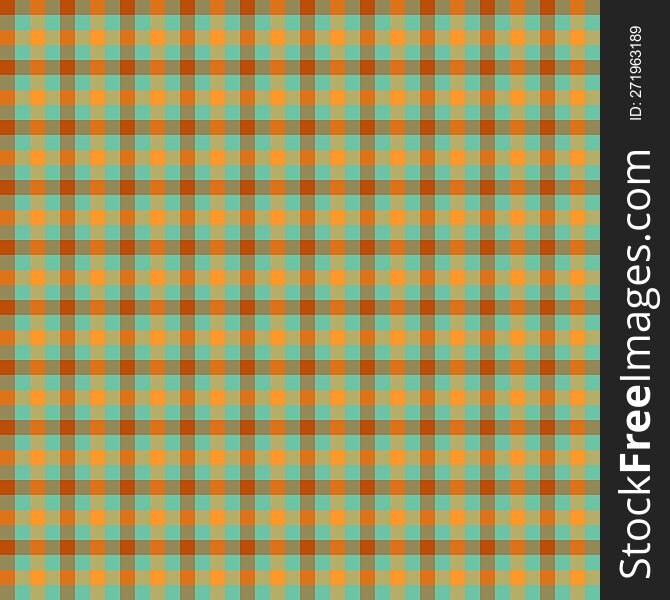 Green, orange and brown gingham backgrounds for tablecloth, skirt, napkin, paper
