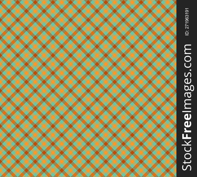 Green, orange and brown gingham backgrounds for tablecloth, skirt, napkin, paper