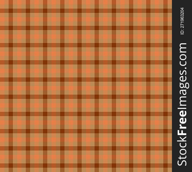 Orange and brown gingham backgrounds for tablecloth, dress, skirt, napkin, paper