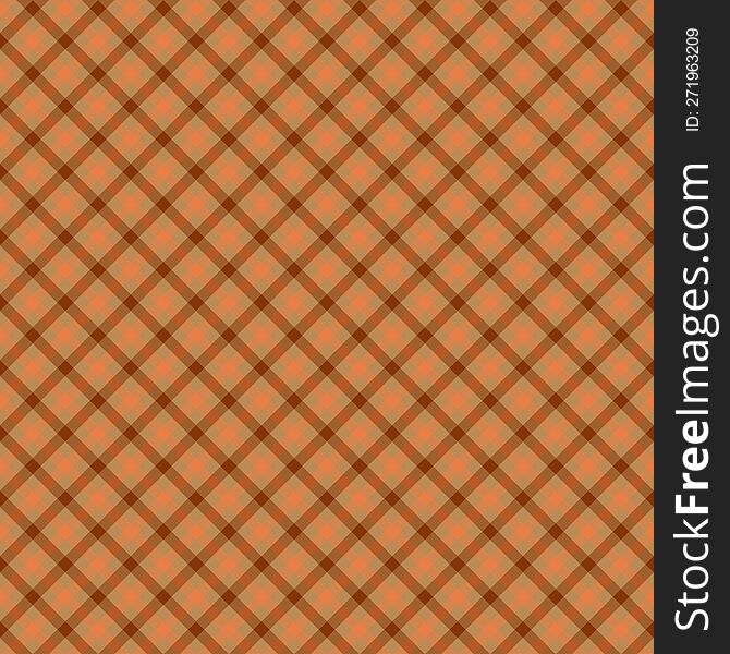 Orange and brown gingham backgrounds for tablecloth, dress, skirt, napkin
