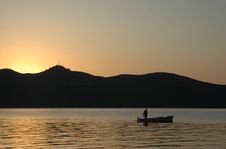 Fisherman Before Sunrise Stock Image Fisherman Before Sunrise Stock Image