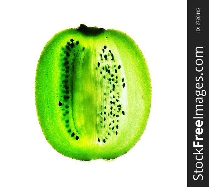 Kiwi Fruit Slice on White