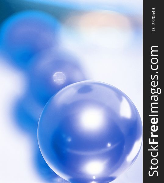 Blue spheres on a white background