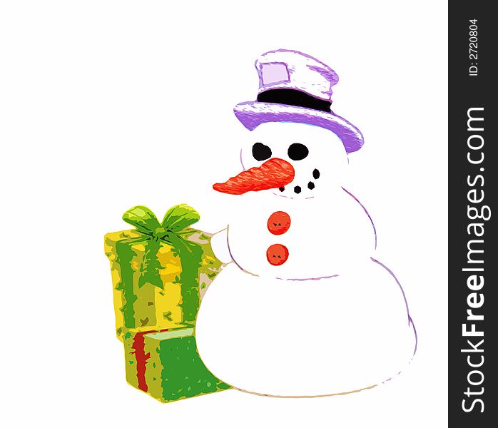 Illustration of Snowman during the Christmas season