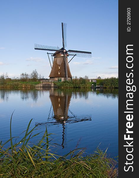 Windmill at Kinderdijk, the Netherlands. Windmill at Kinderdijk, the Netherlands