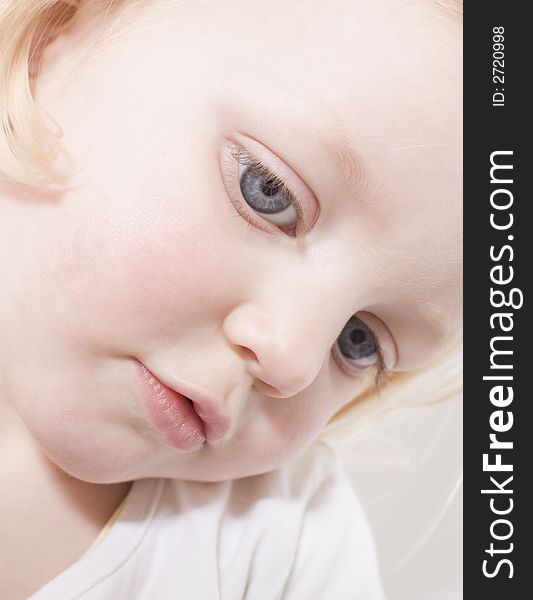 A cute young girl concentrating