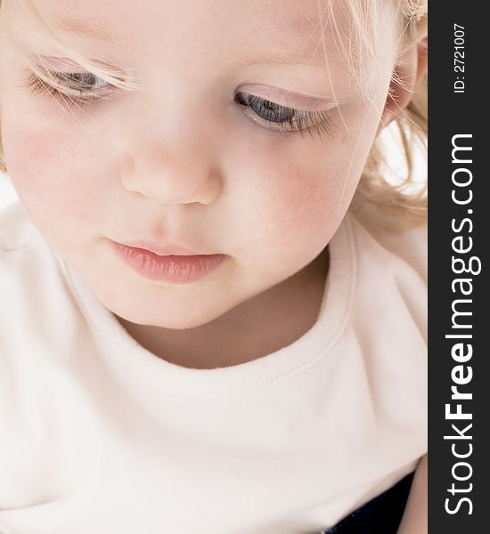 A cute young girl concentrating