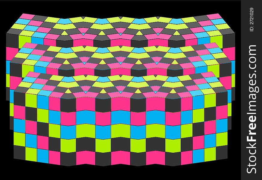 Illustration of colorful 3D cubes