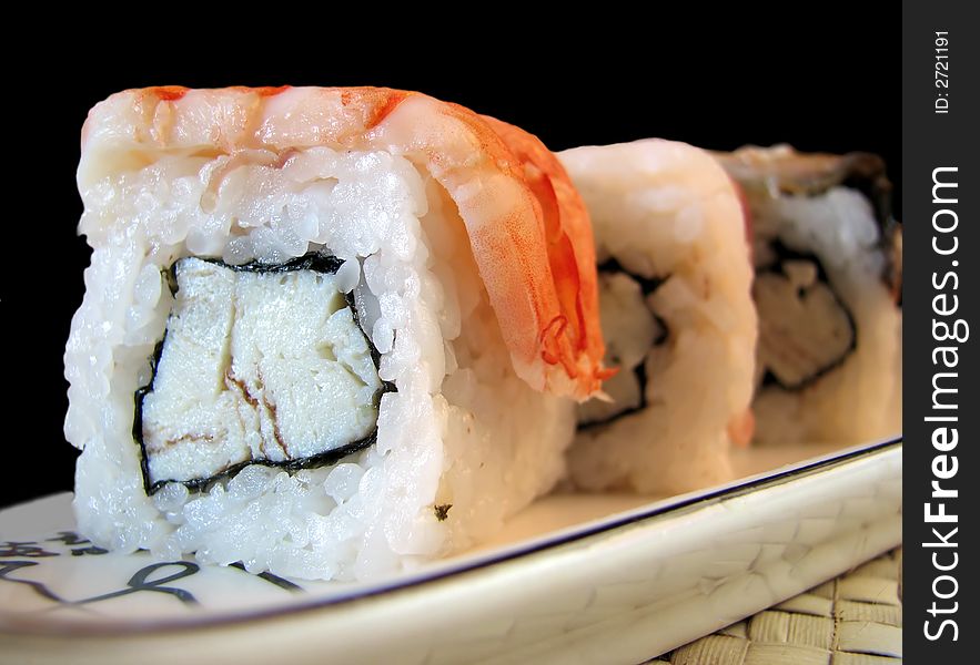 Rolls Close up. The Japanese meal