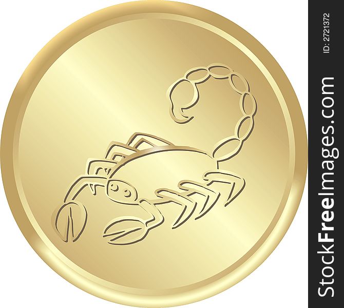 Golden medal: sign of scorpio