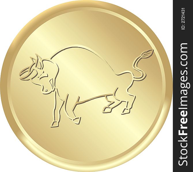 Golden medal: sign of taurus