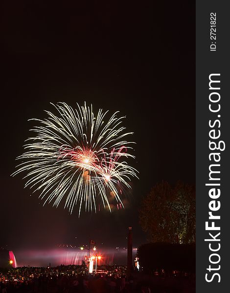 Fireworks over the Horseshoe Falls, Niagara Falls, Canada