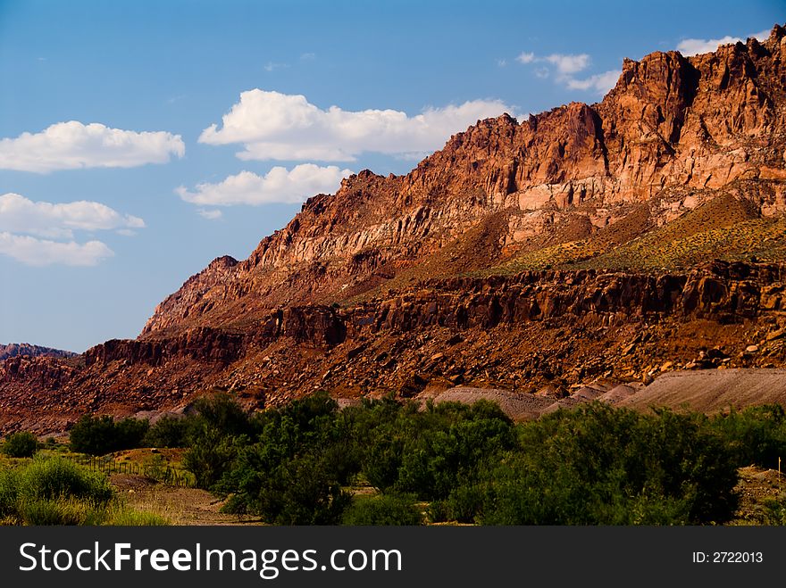 Beautiful landscaped mountains showing blue sky in Utah United States. Beautiful landscaped mountains showing blue sky in Utah United States