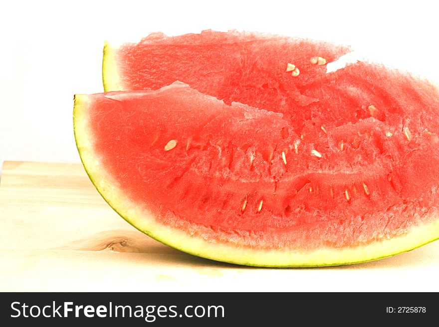 Slices of the fresh watermelon