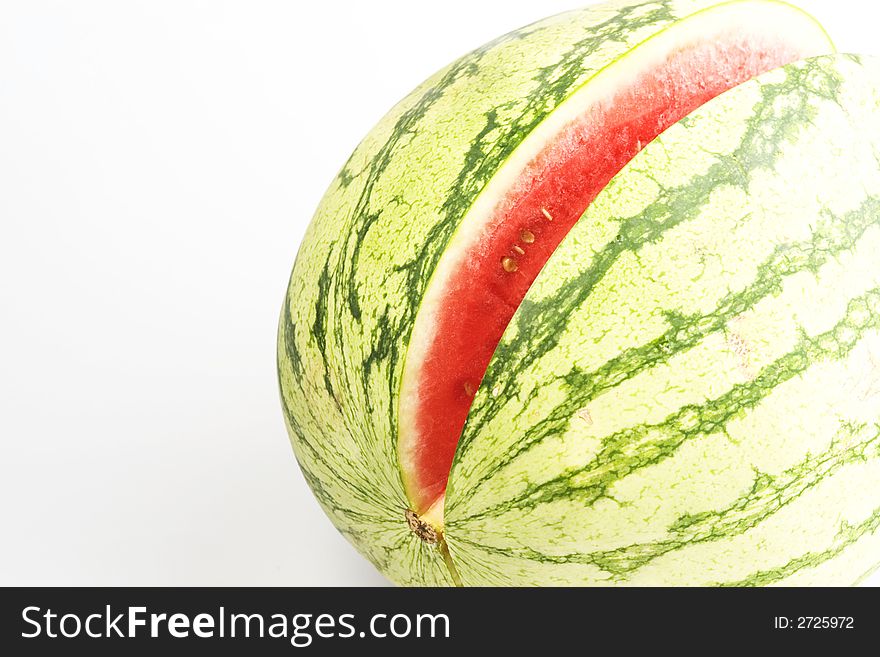 Fresh and juicy watermelon on the white