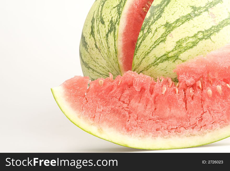 Fresh and juicy watermelon on the white