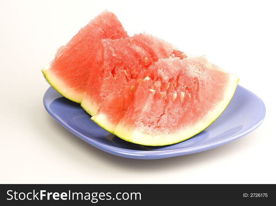 Fresh and juicy watermelon on the plate