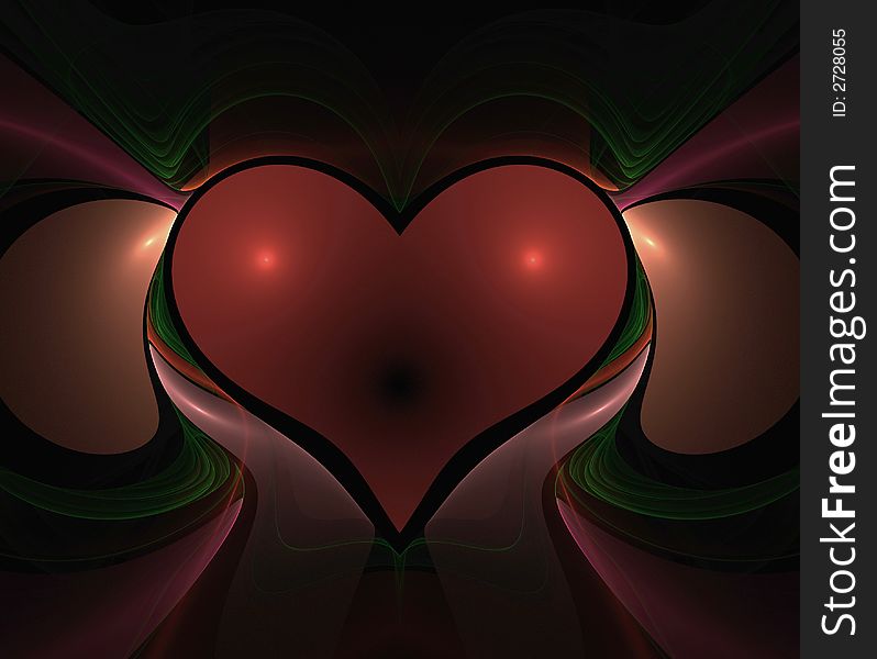 Fractal 3D Heart Shape Background. Fractal 3D Heart Shape Background