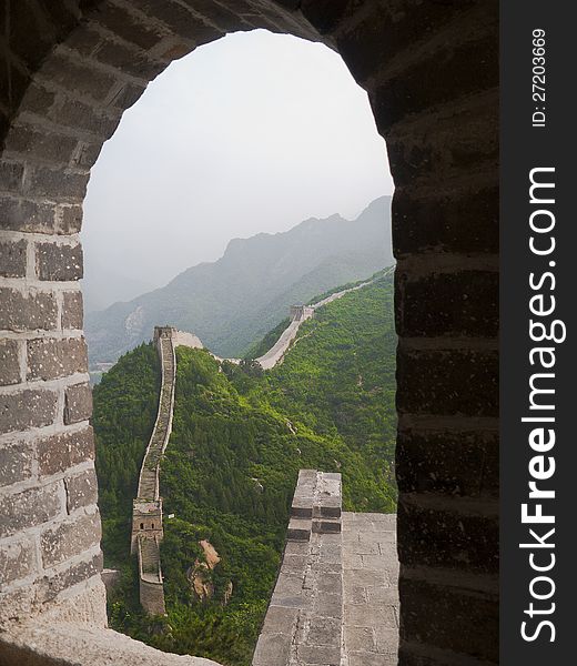 The Great Wall on the mountains in Beijing, China