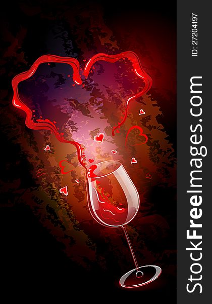 A splash of wine in the form of heart. Vector. A splash of wine in the form of heart. Vector