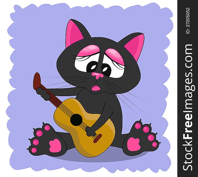 Vector illustration of black cat. Vector illustration of black cat