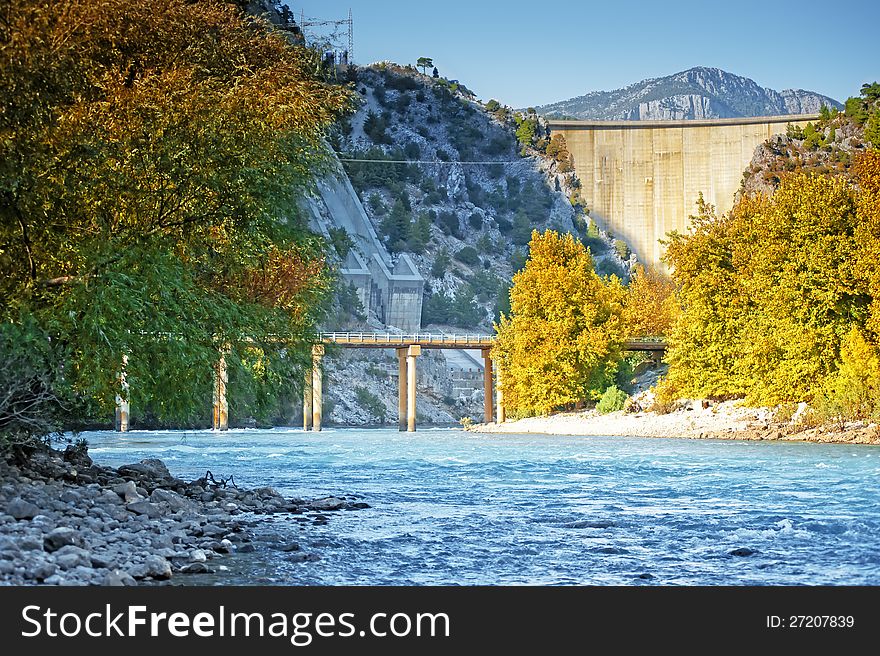 Oymapinar dam on the river Manavgat