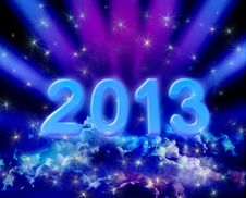 2013 On Colorful Clouds Stock Photos