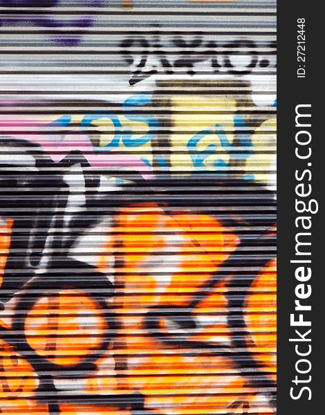 Multi colored graffiti in vertical orientation