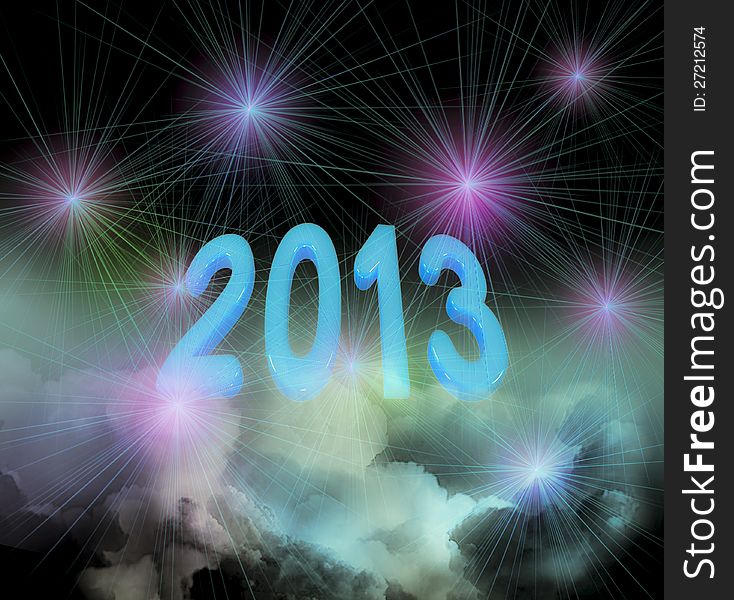 New year background of space and colorful clouds with stars. New year background of space and colorful clouds with stars