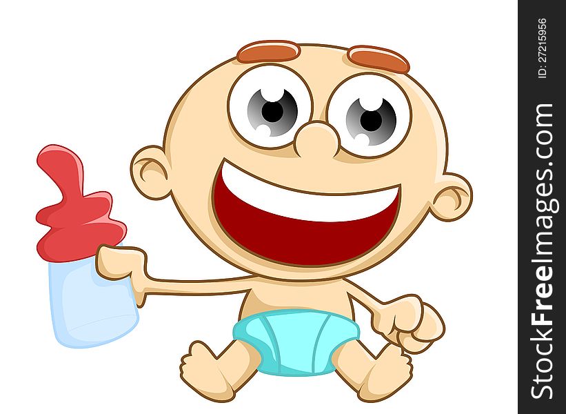 Illustration of a happy baby. Illustration of a happy baby