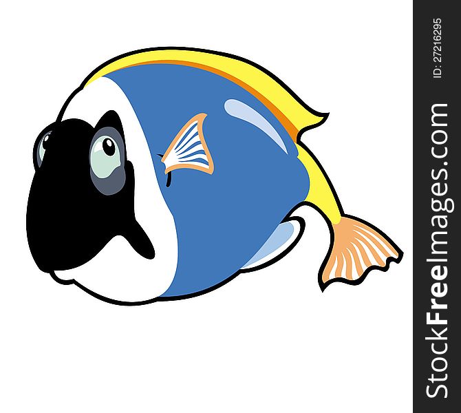 Cartoon blue tang fish