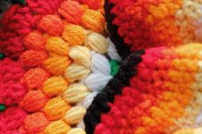 Bright,vivid & Multicolored Handwoven Woolen Dress Stock Photo