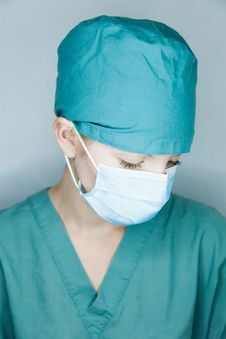 Nurse Looking Down Stock Photo Nurse Looking Down Stock Photo